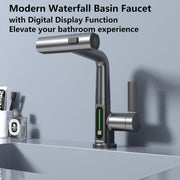 Waterfall Bathroom Faucets with Pull Down Sprayer