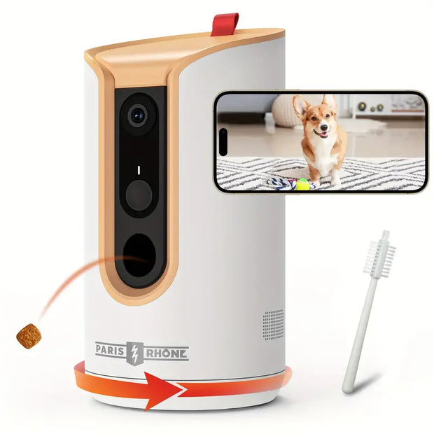 2K Pet Camera, 360°View Dog Camera With Treat Dispensing