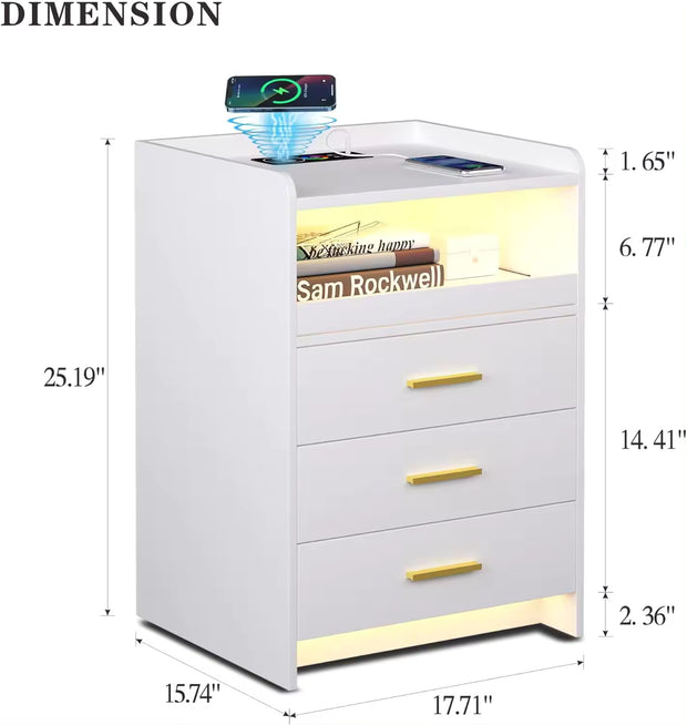 LED Light Drawers Bachelor's Chest Bedroom Furniture