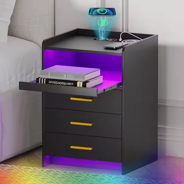 LED Light Drawers Bachelor's Chest Bedroom Furniture